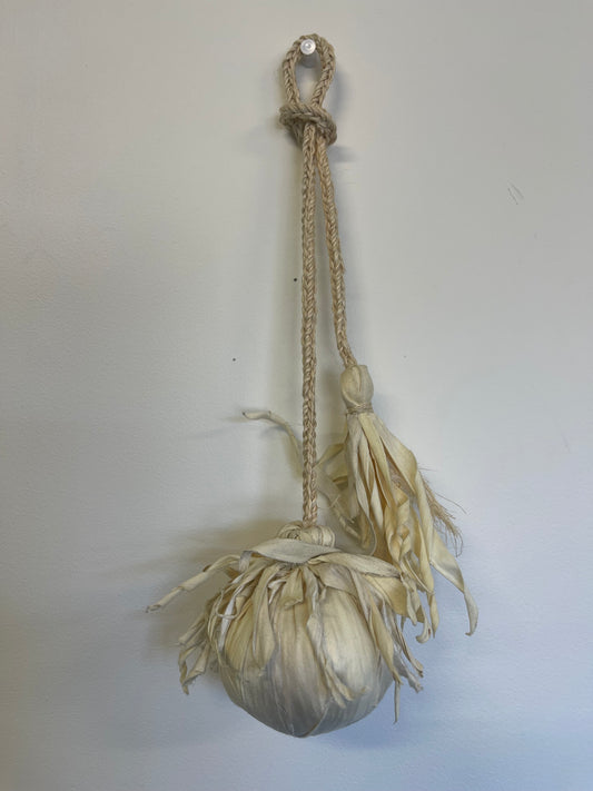 Rāranga Poi – Handwoven Decorative Poi Made from Tīkumu | Traditional Māori Weaving Art