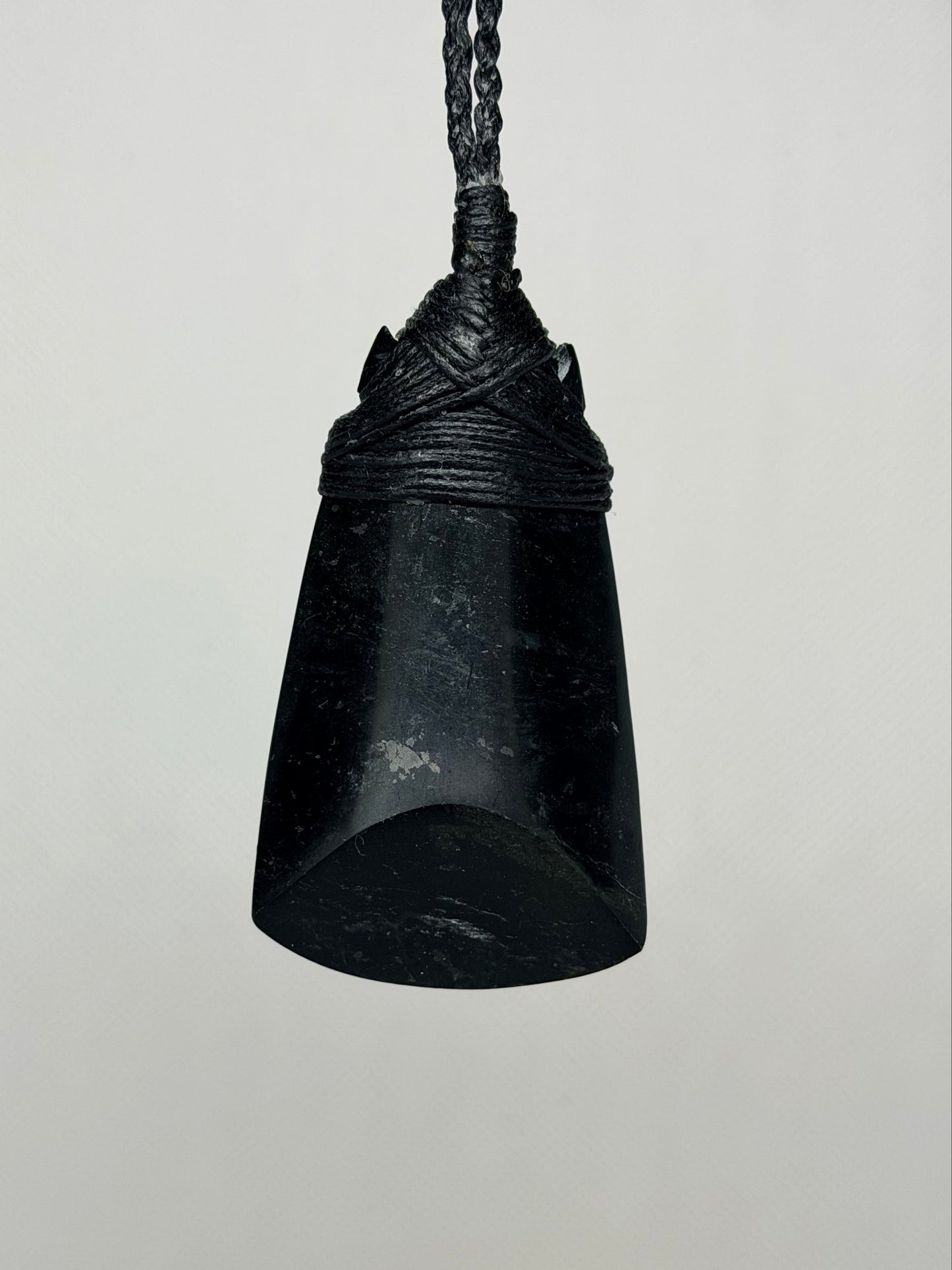 Tangiwai Black Serpentine Curved Toki (Adze)- carved by Hemi