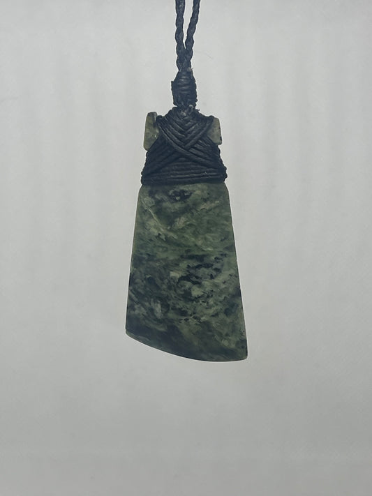 Serpentine Straight-Curved Toki (Adze) - Carved by Hemi